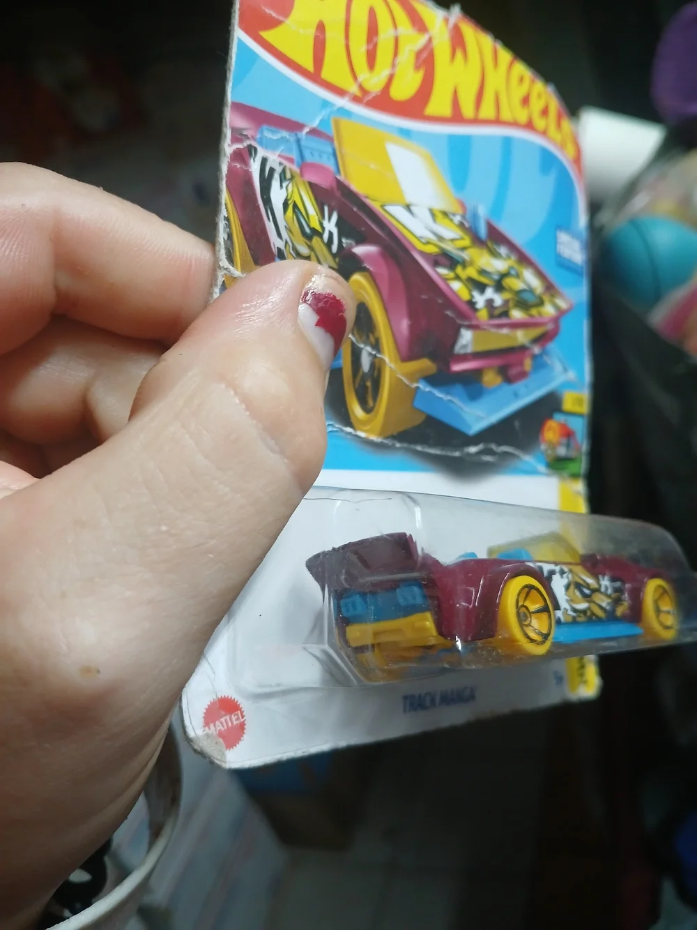 maroon Hot Wheels Track Manga from the 2023 HW Art Cars series (1/10, collector